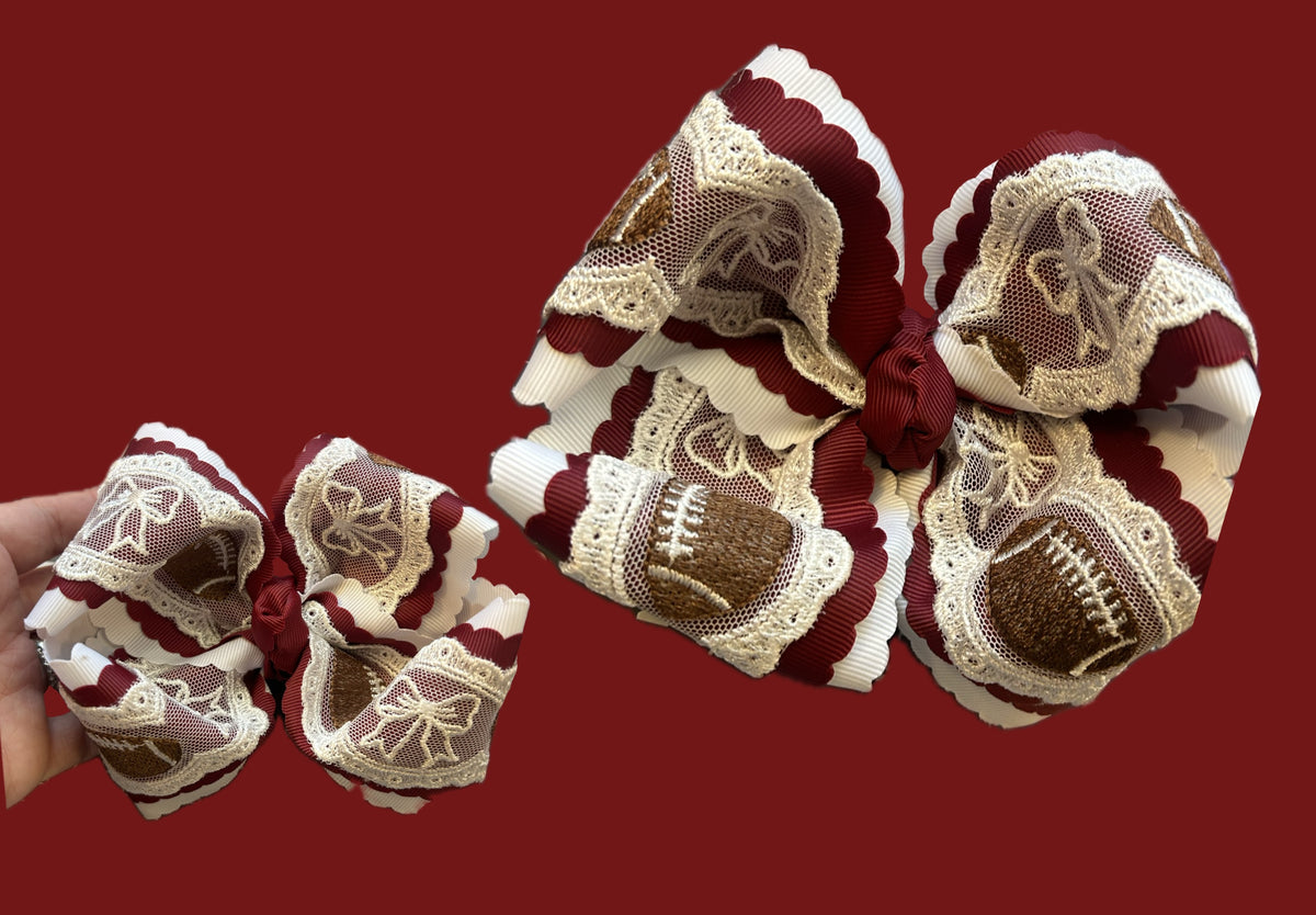 Football Lace Bow✨
