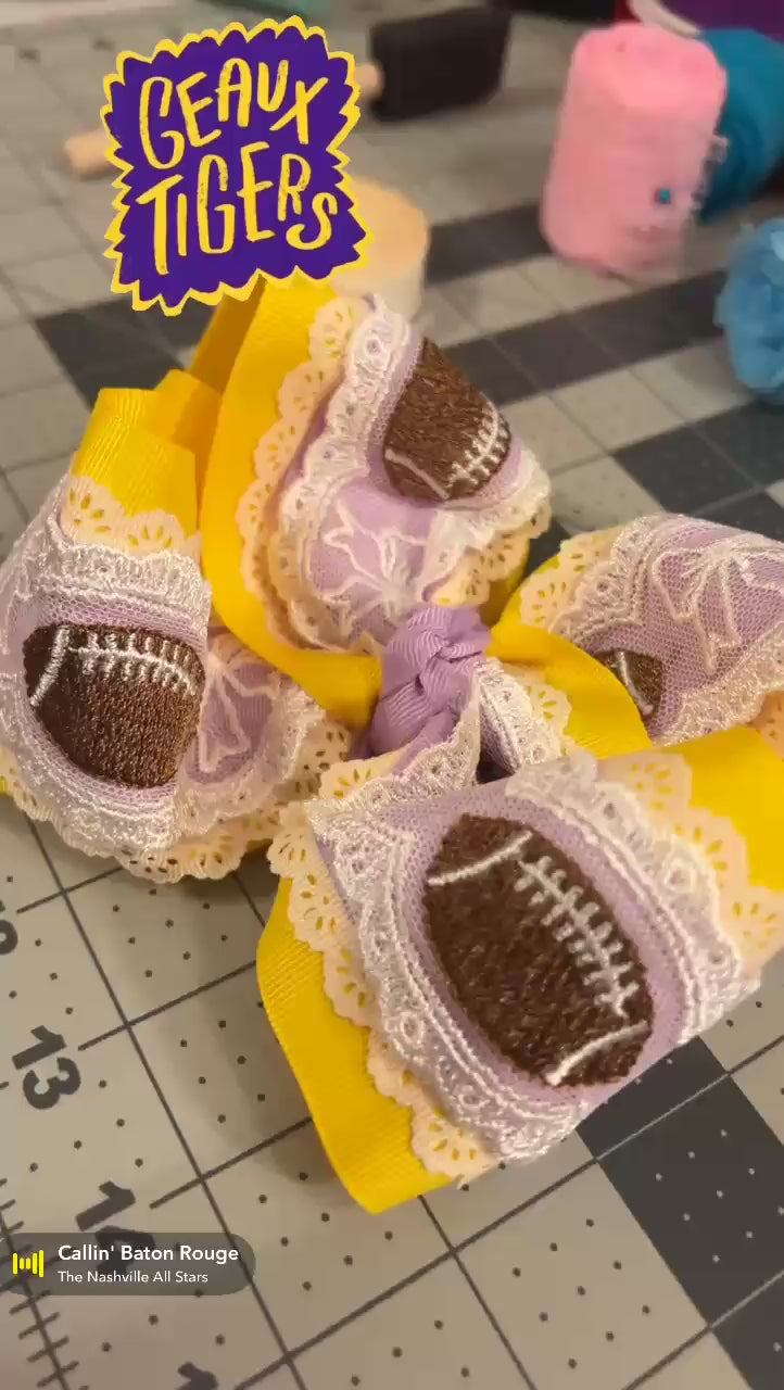 Football Lace Bow✨